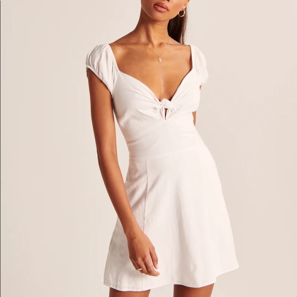 Abercrombie White Knot-Front Mini Dress